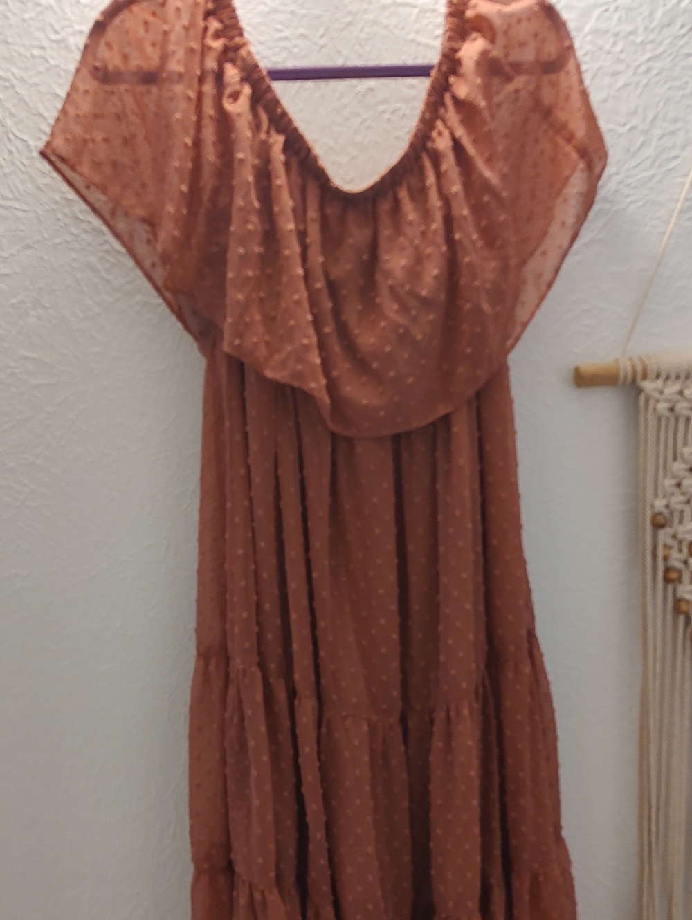Rust Swiss Dot Tiered Maxi Dress - Baltic Born - Picture 3 of 4
